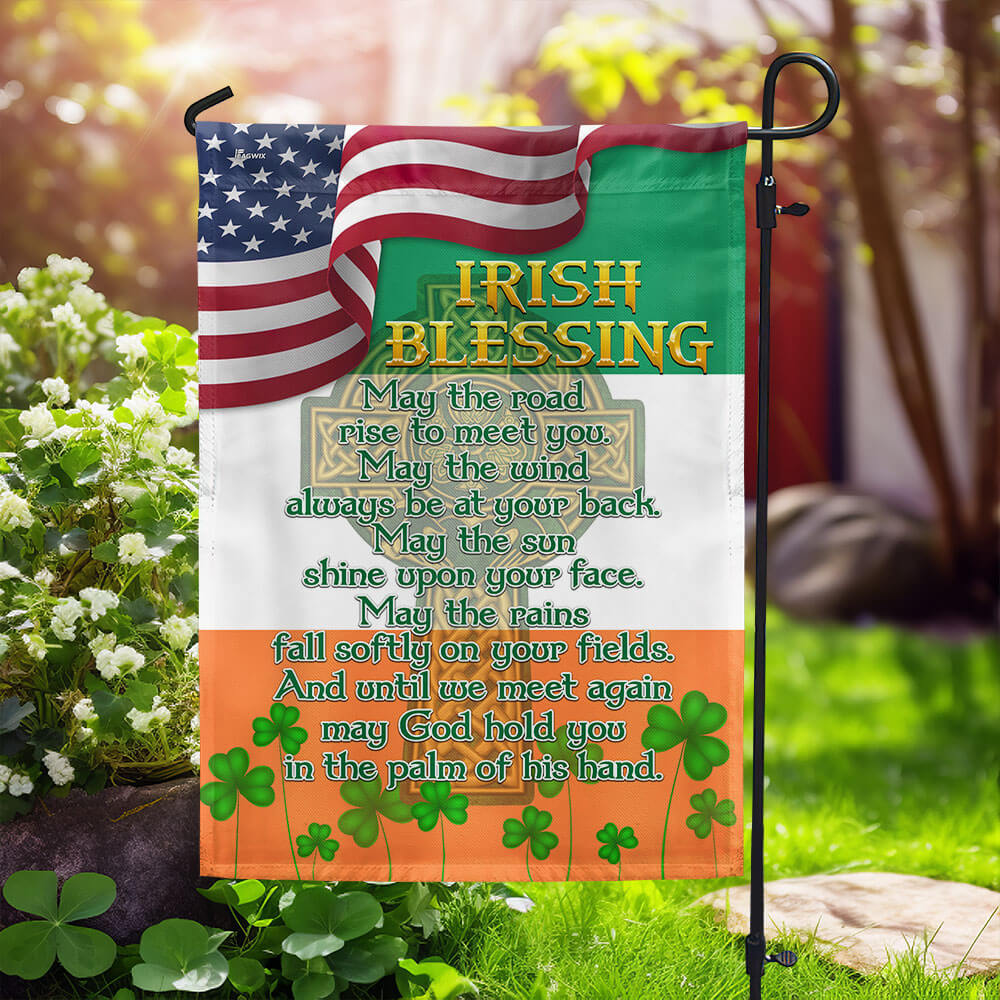 Bimipi  Irish Blessing Celtic Cross St. Patrick's Day Flag