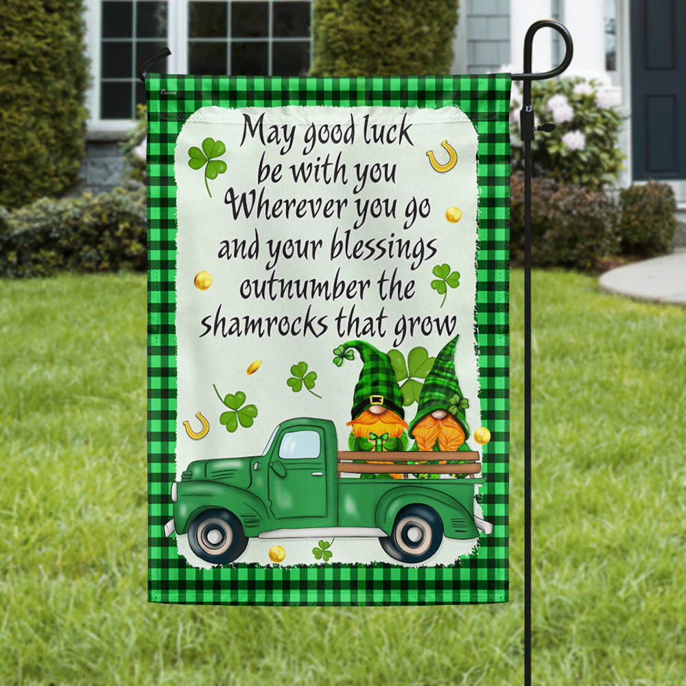 Happy St. Patrick Day Irish Blessing May Good Luck Be With You Flag