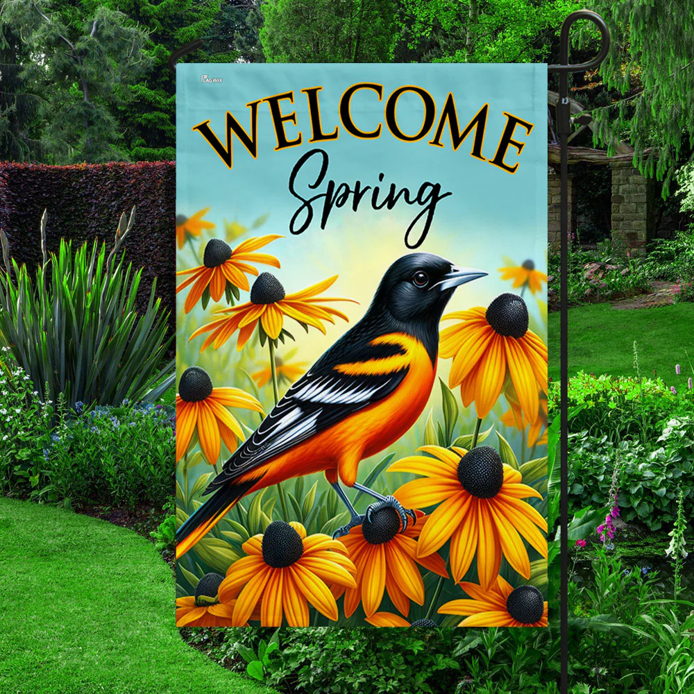 Bimipi Maryland Spring Baltimore Oriole Black-eyed Susans Flag