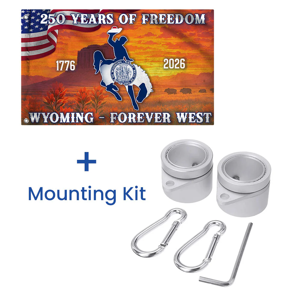 America's 250th Wyoming Patriotic Flag, WY Forever West 1776 2026 Decor