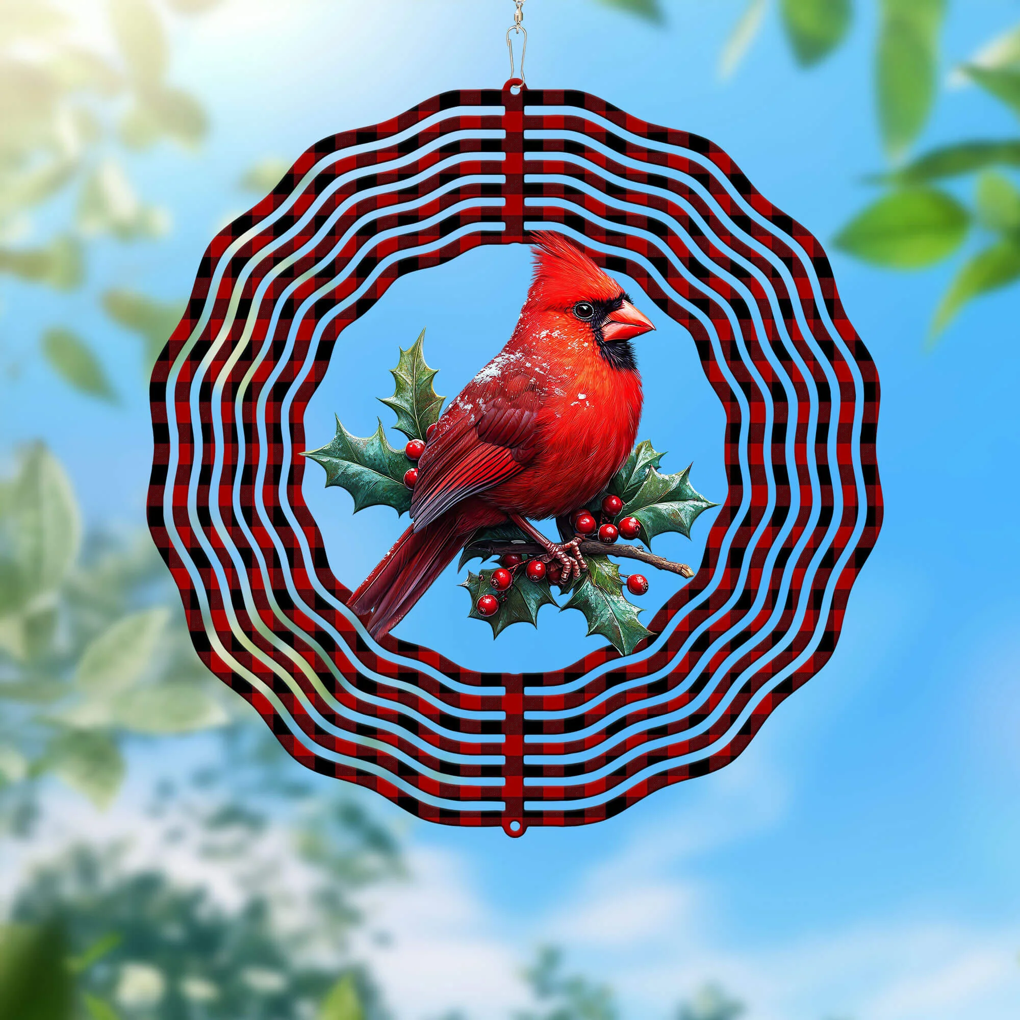 Cardinal Bird Christmas Wind Spinner
