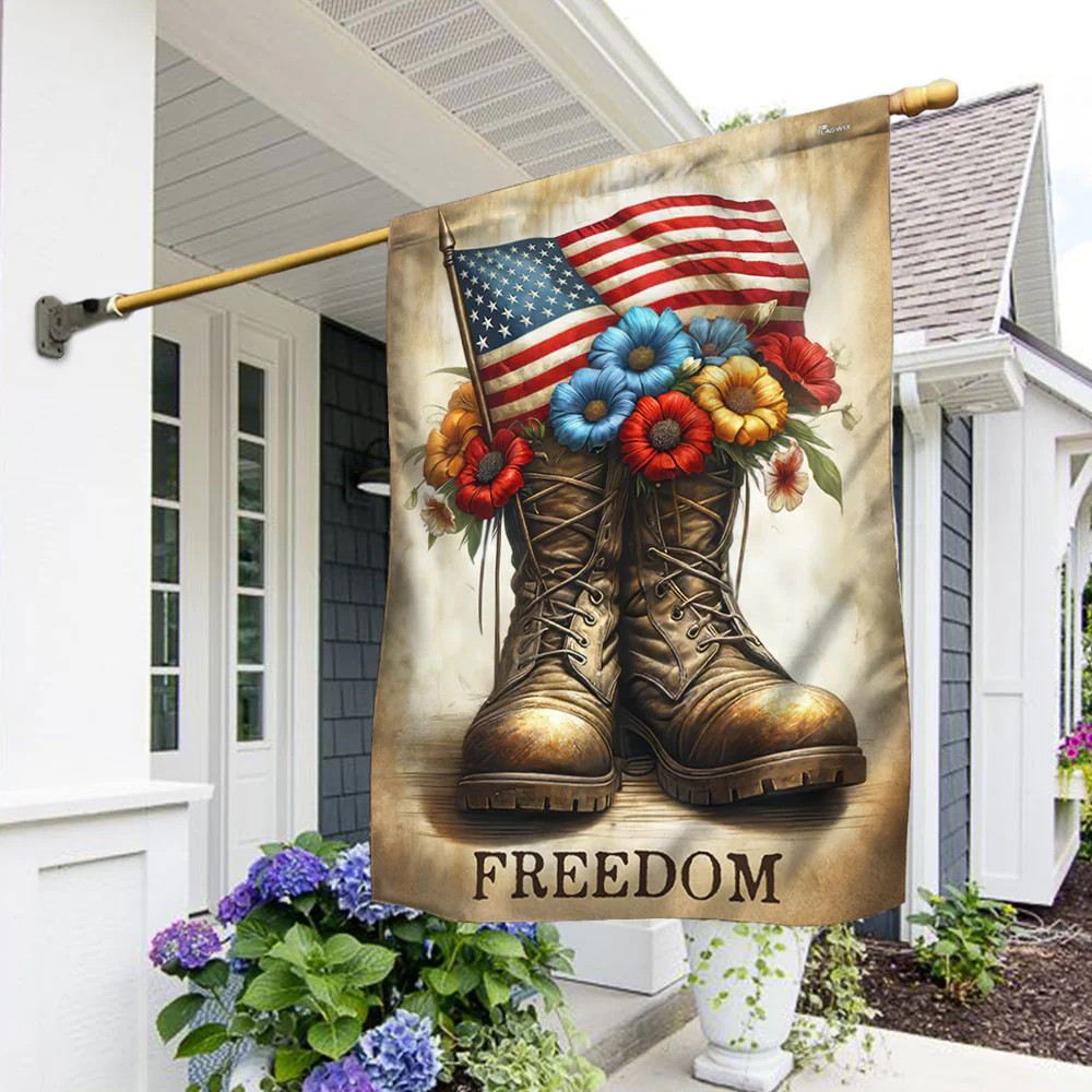 Bimipi American Flag - Freedom 4th Of july Boots Memorial Day Veteran Flag