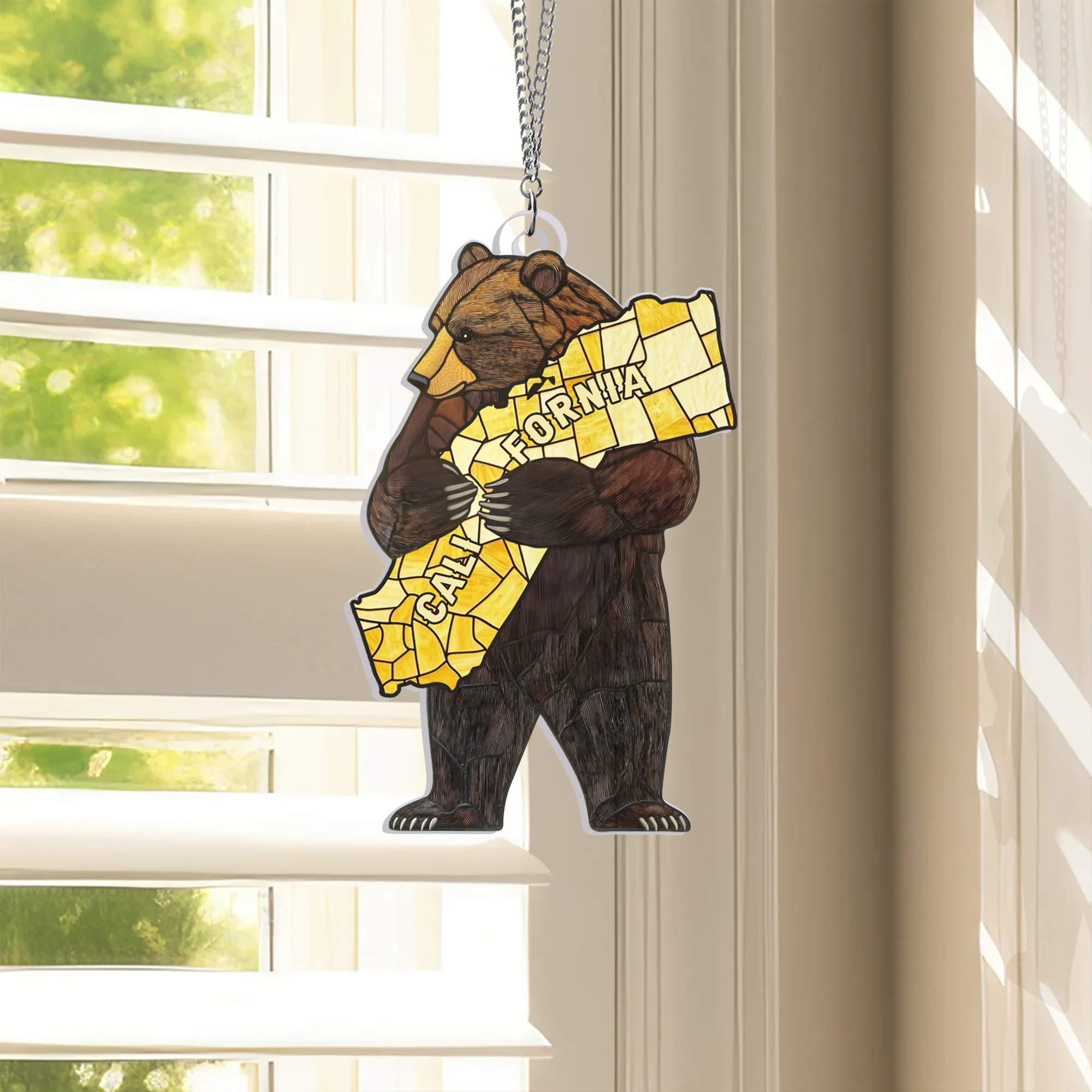 California Bear Acrylic Suncatcher Hanging Sign