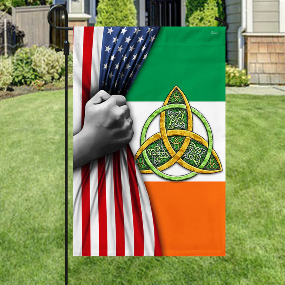 Celtic Trinity Irish American Flag