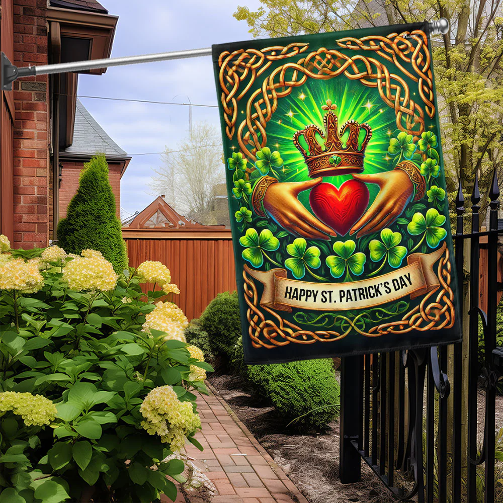 Happy St Patrick's Day Claddagh Irish Flag