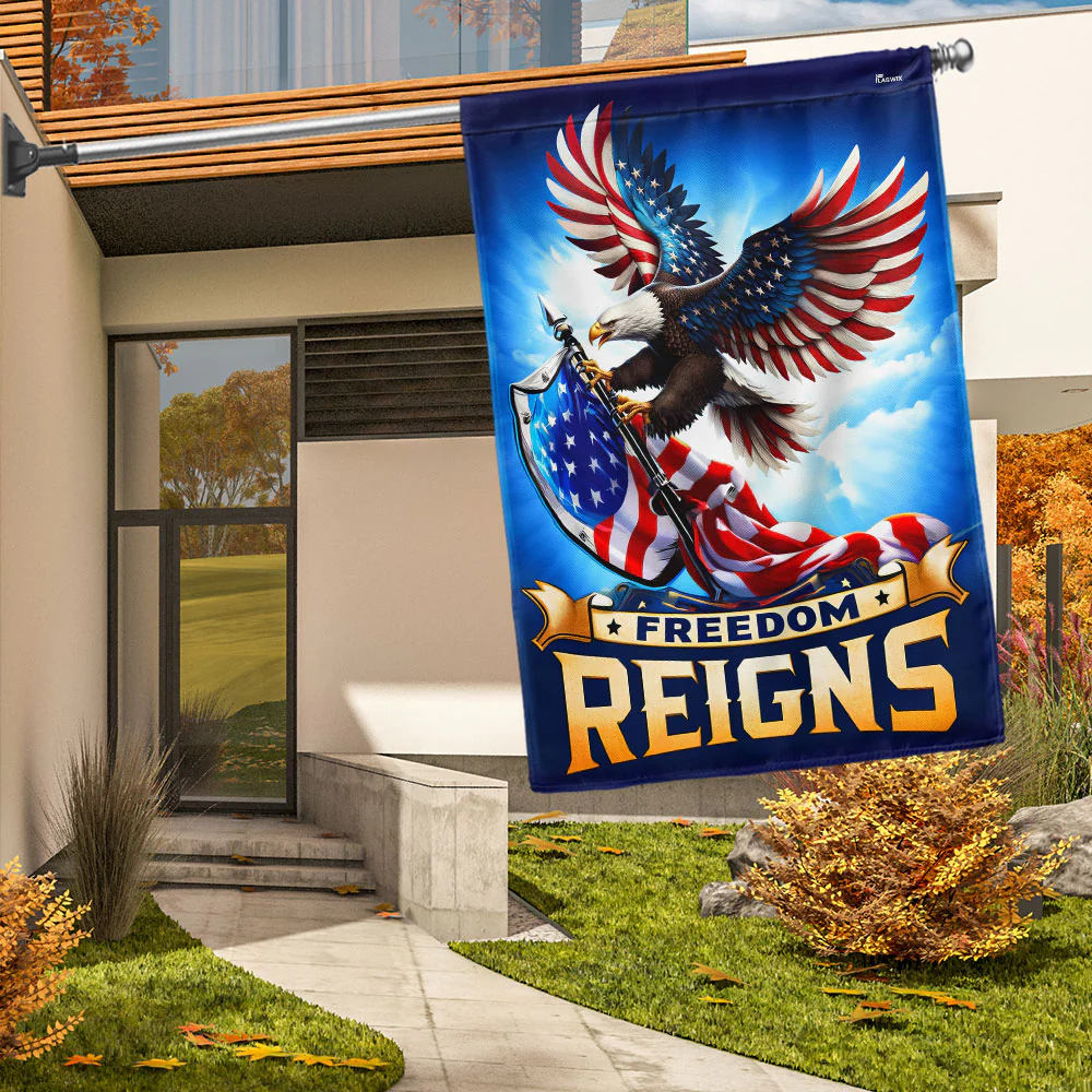 Bimipi American Flag - Patriotic  Eagle Freedom Reigns Flag