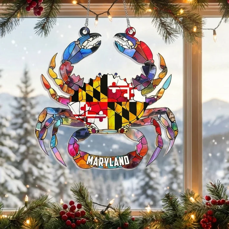 Maryland State Gift, Maryland Day, Maryland Flag Acrylic Hanging Sign