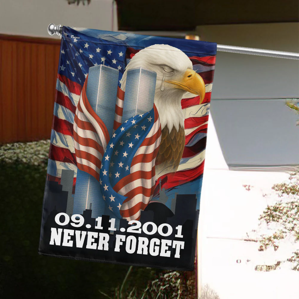 American Flag - Memorial 9/11 Patriot Day Canvas Flag for Outdoor Display