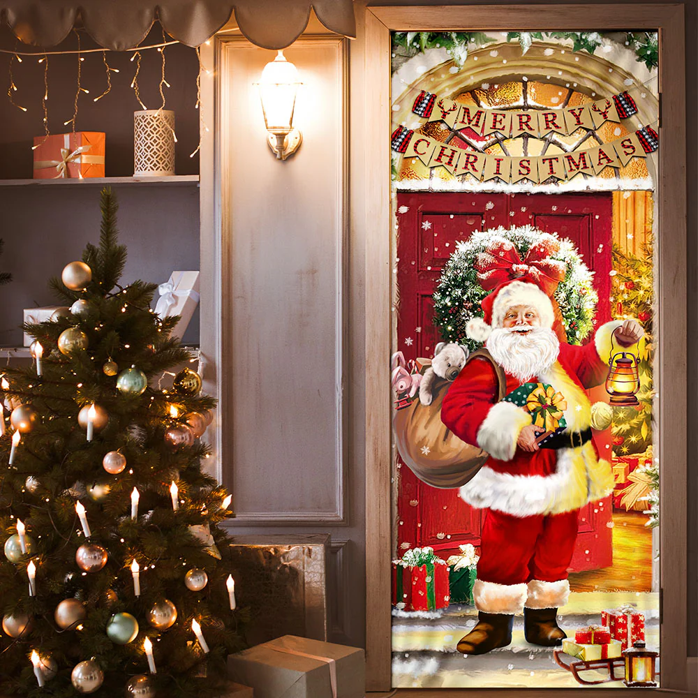 Santa Claus Christmas Door cover Home Decor