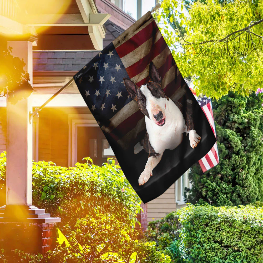 Bull Terrier American Flag