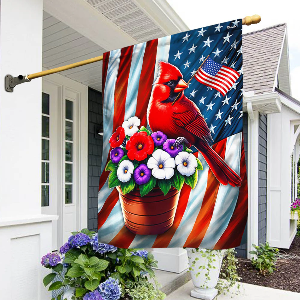 Bimipi American Flag - Patriotic Cardinal 4th Of july  Flag