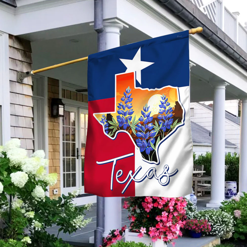Texas Bluebonnets Flag State Of Texas