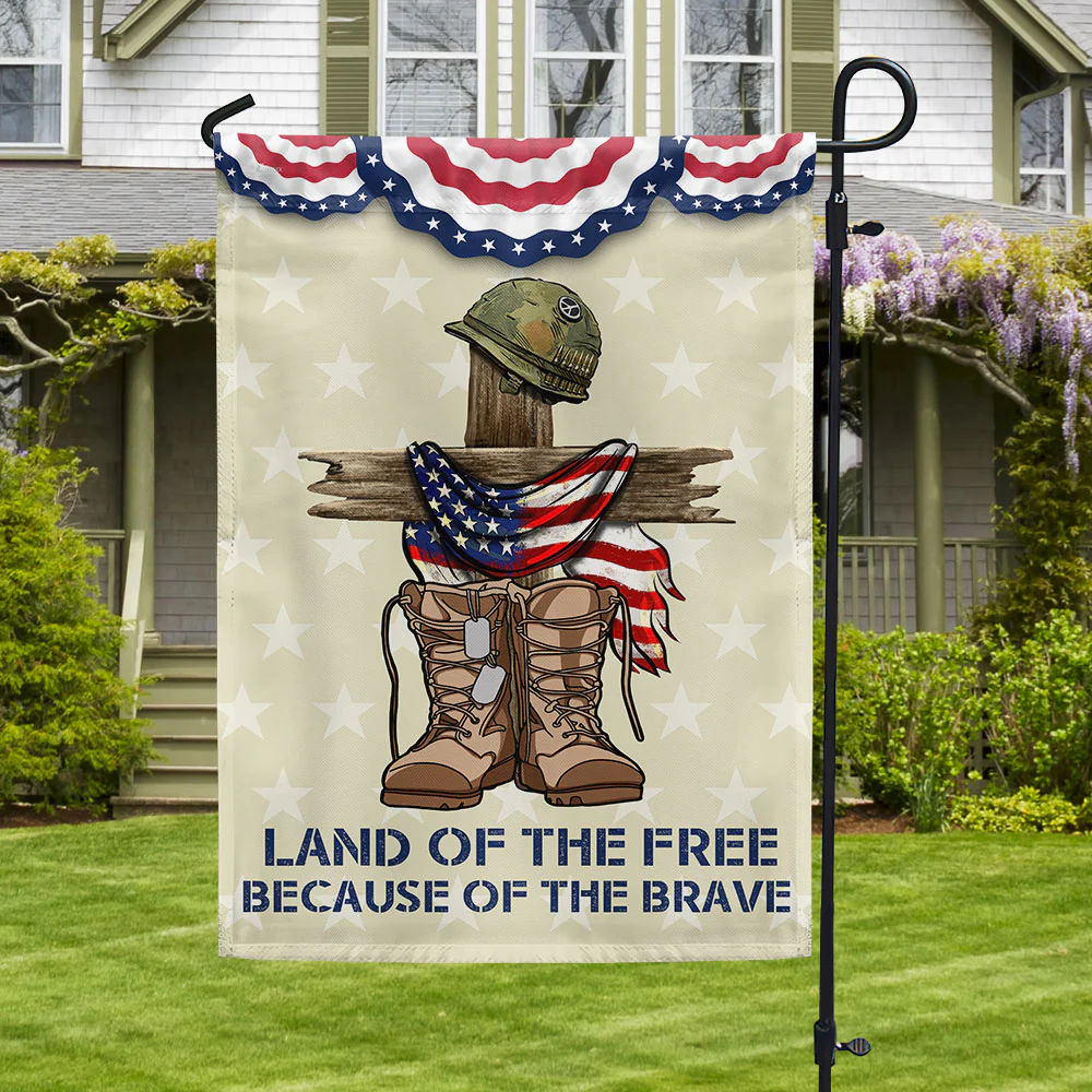 Bimipi American Flag - Veterans Day Flag Land Of The Free Because Of The Brave Flag