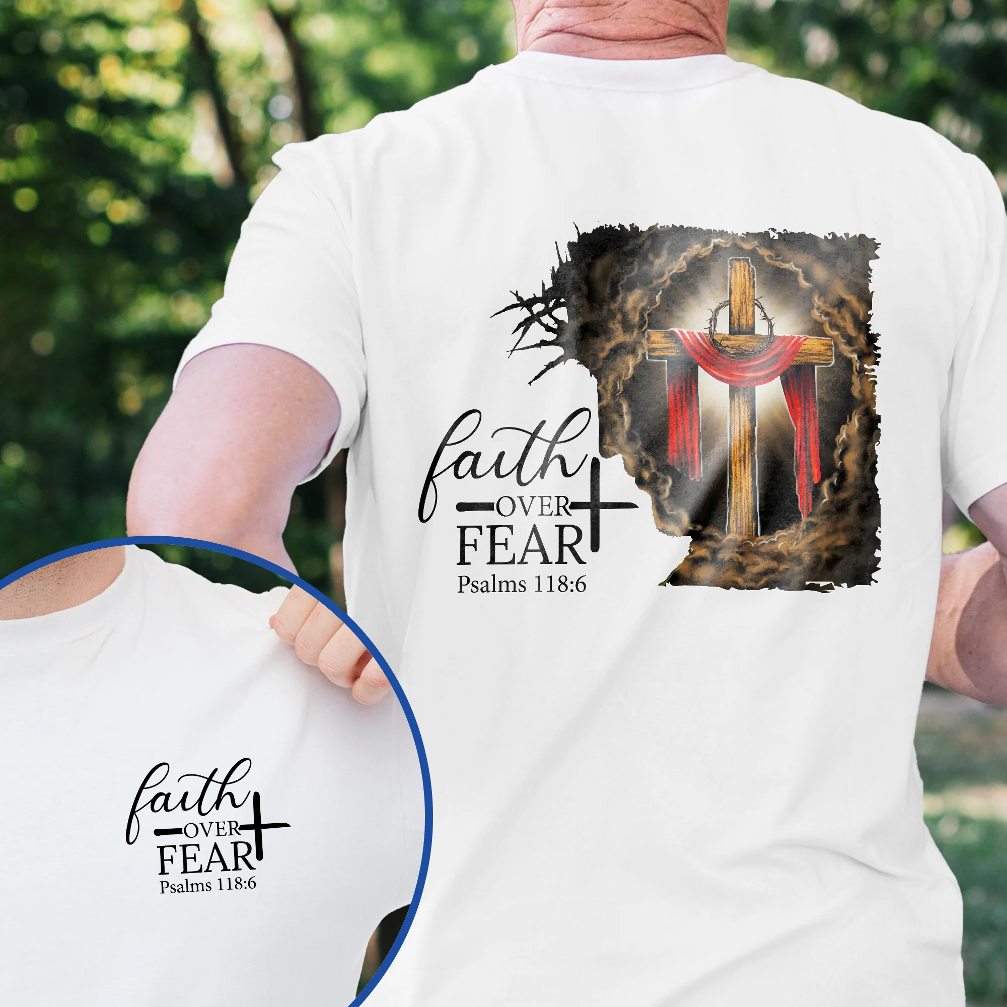 Jesus. Christian Cross. Faith Over Fear American T-Shirt