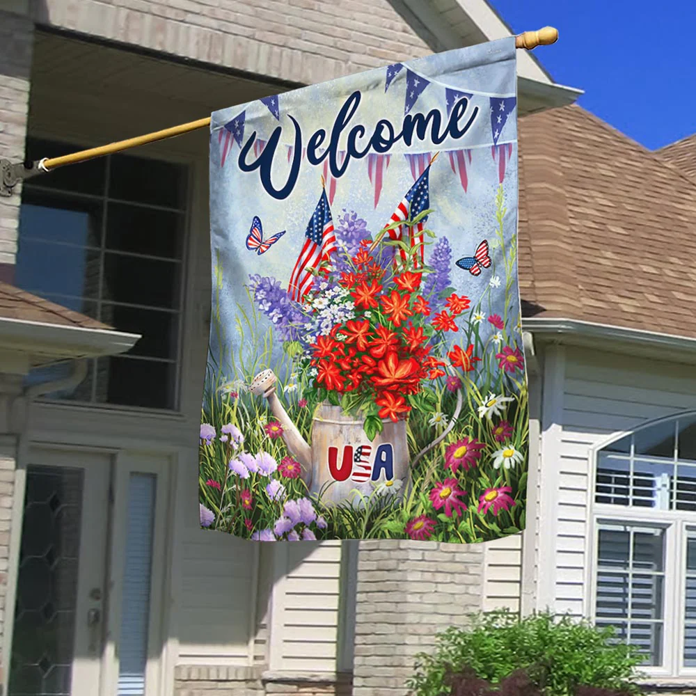 Bimipi American Flag - Patriotic Flower 4th Of july Flag