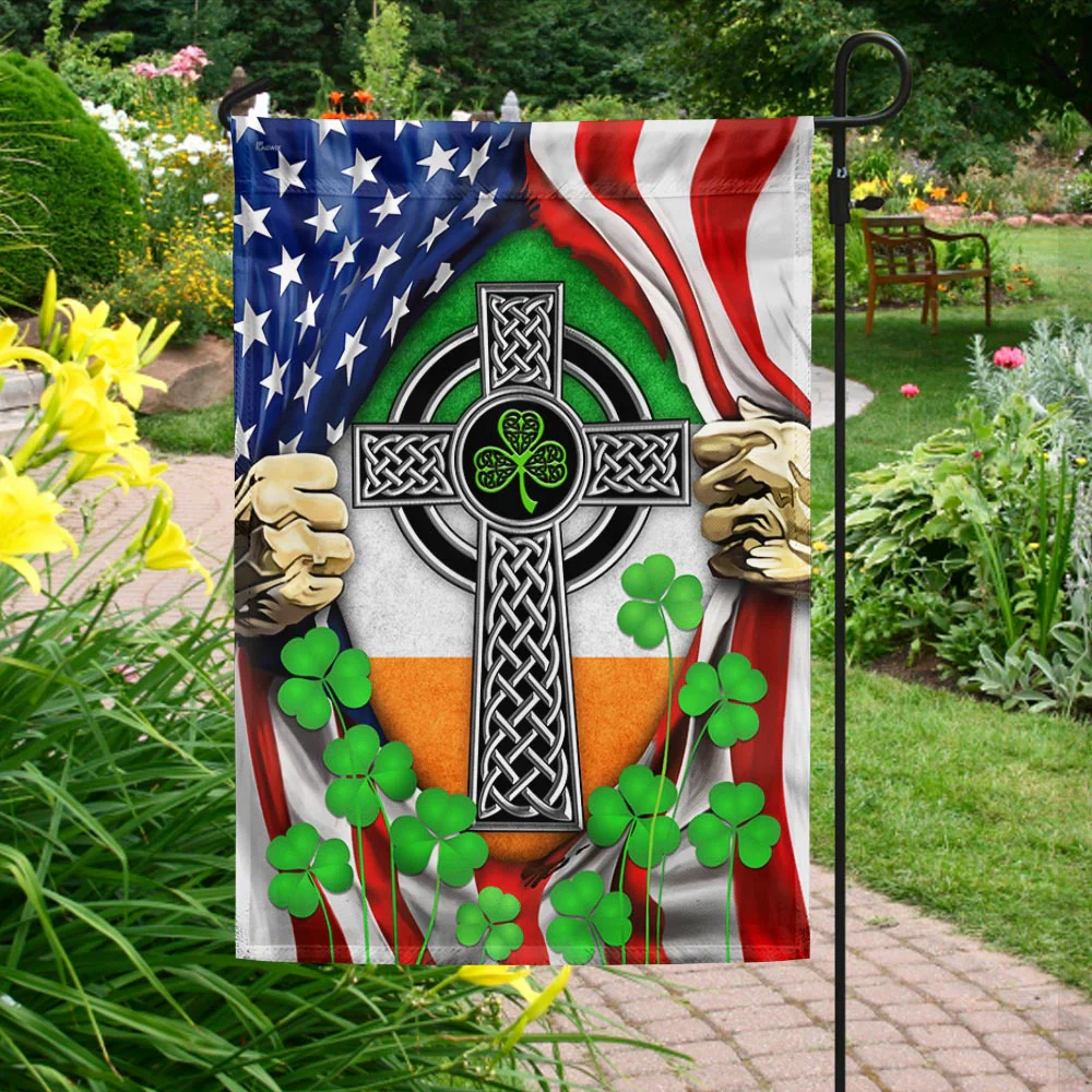 Irish Celtic Knot Cross Irish Saint Patrick’s Day Flag