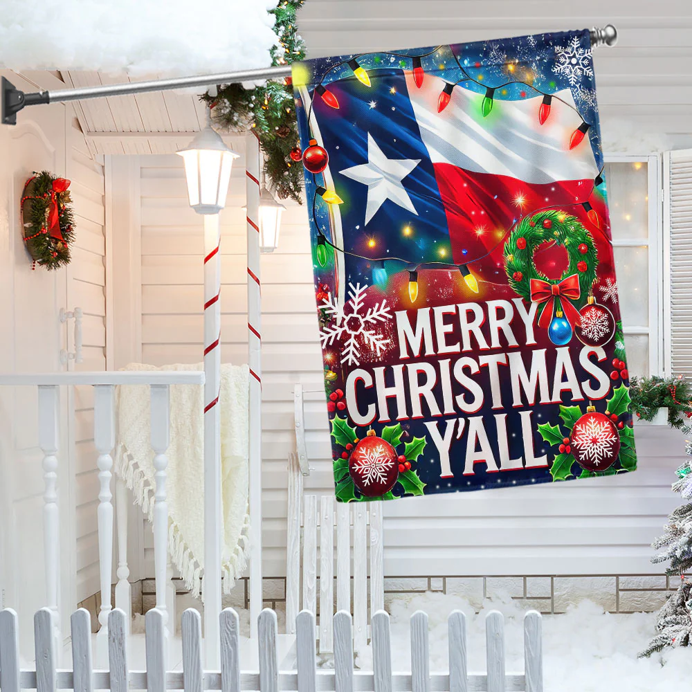 Texas Christmas Flag Merry Christmas Y'all