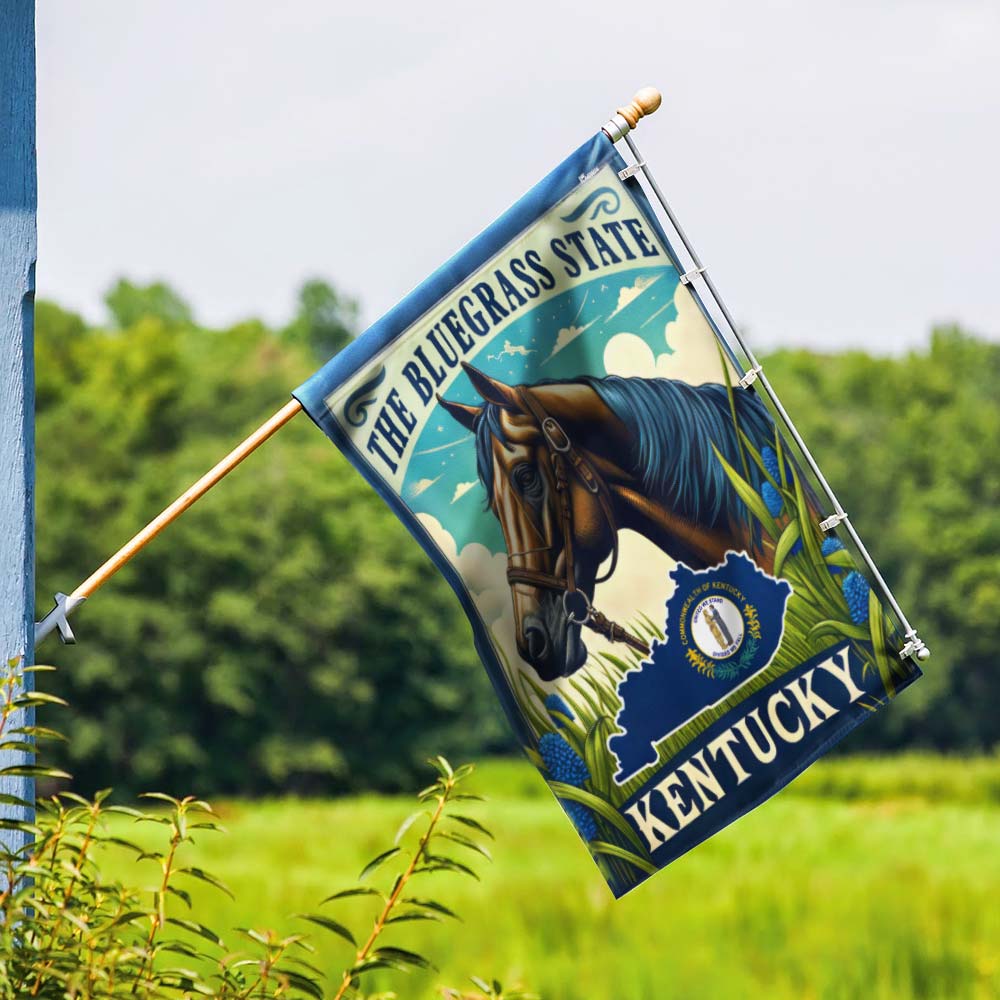 Bimipi Kentucky The Bluegrass State Horse Flag