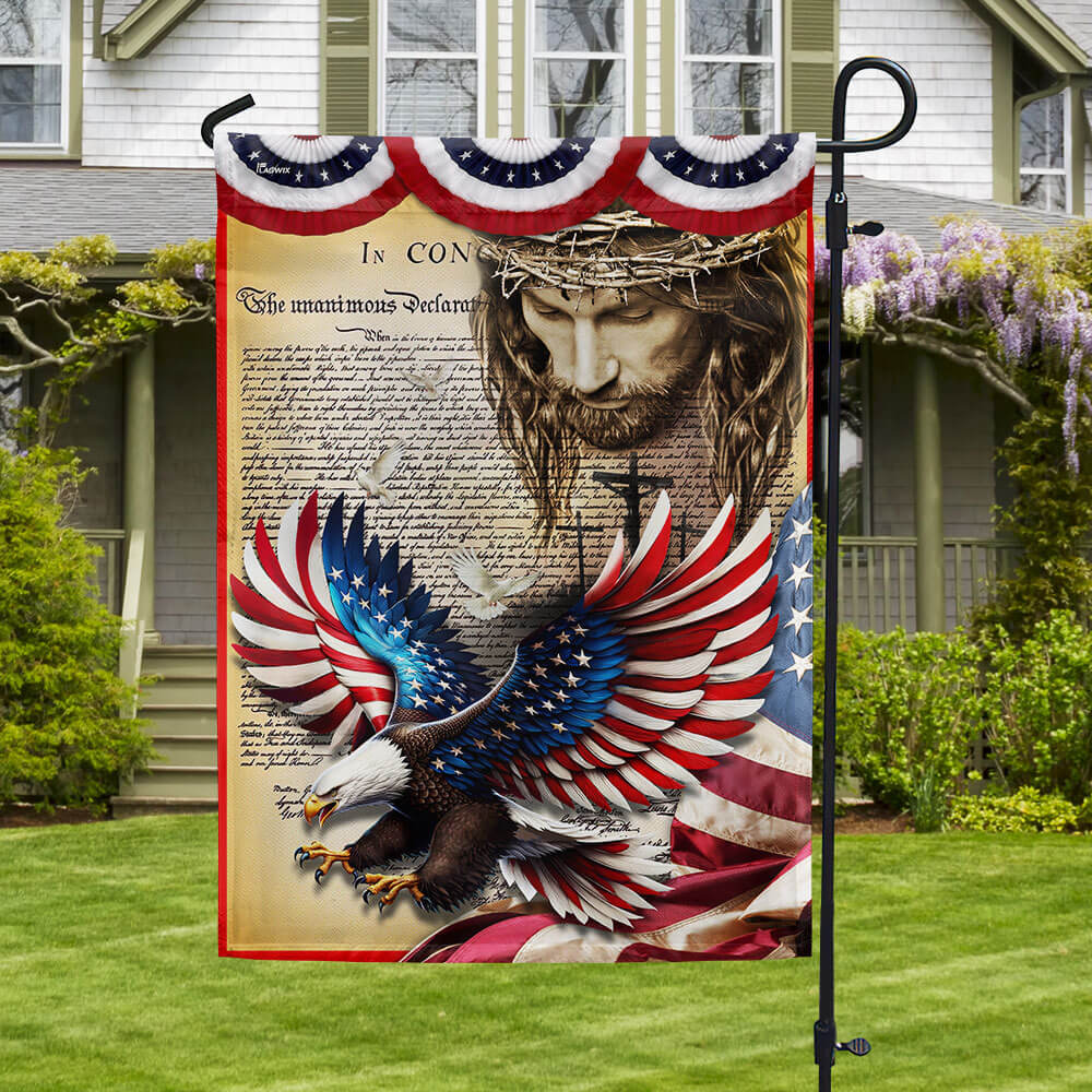 Eagle Christian Jesus American Flag