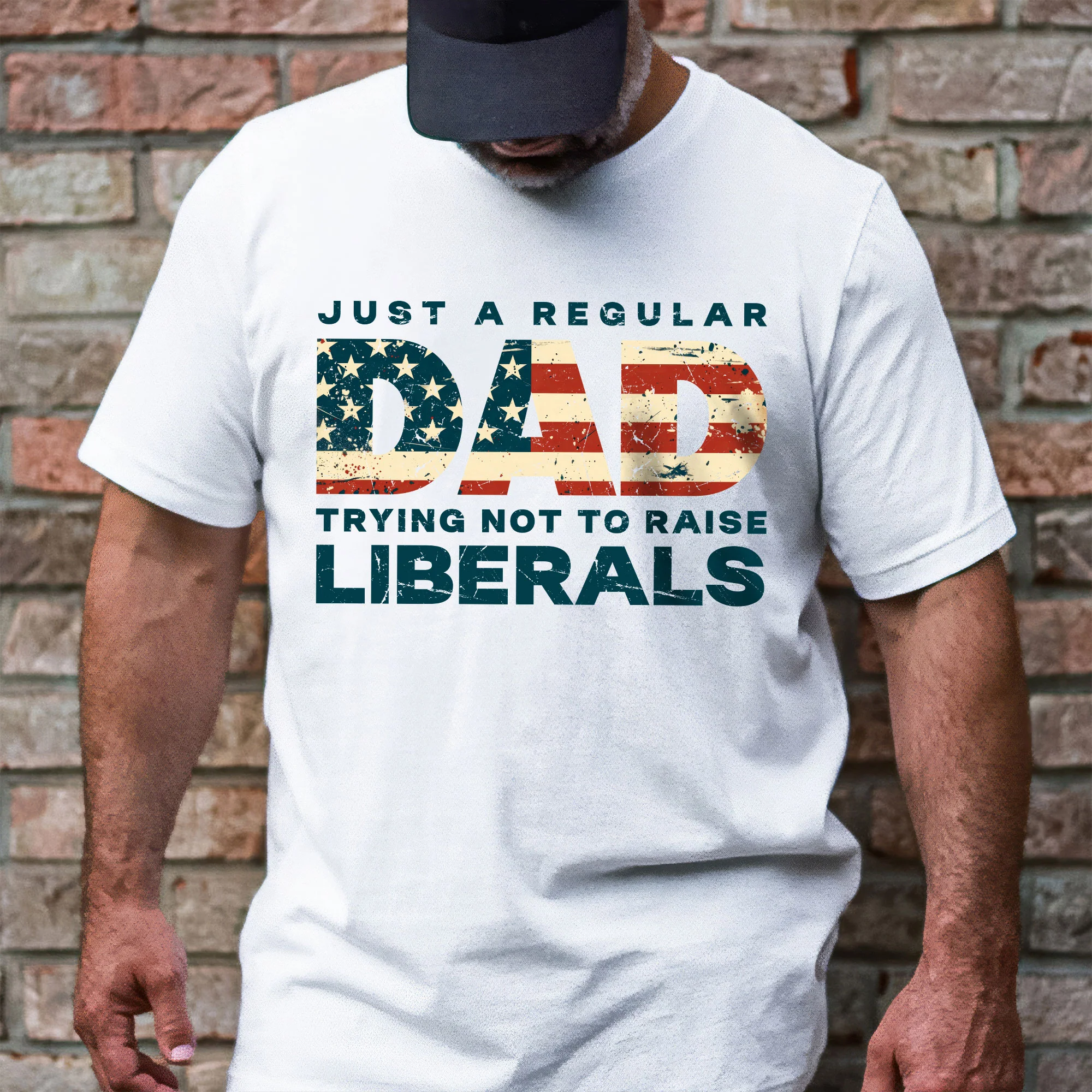 Father's Day Gifts, Tee For Dad, Liberal American USA Flag T-shirt