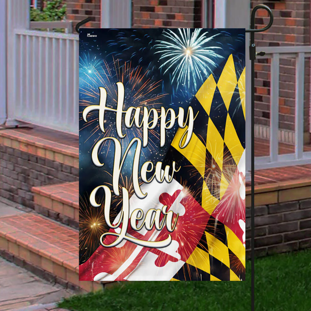 Happy New Year Maryland Flag