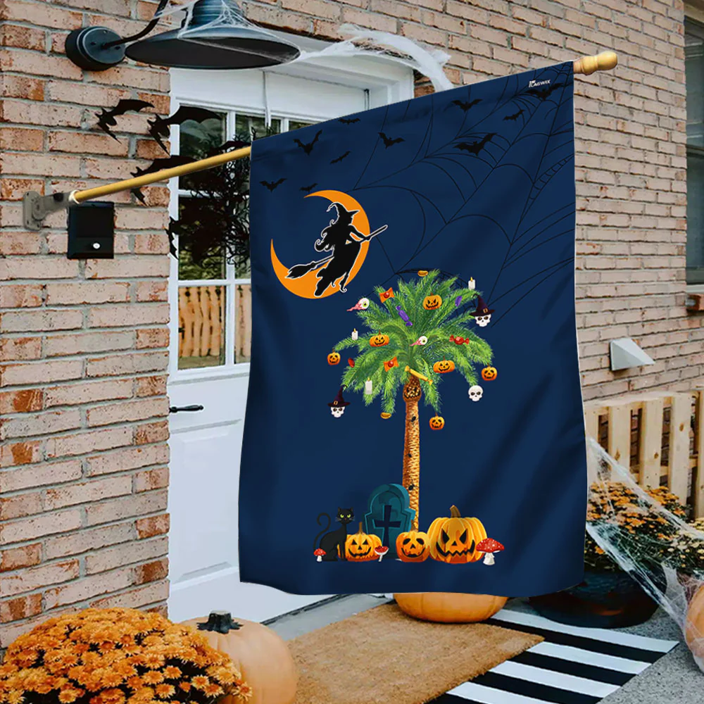 Halloween Witchcraft Pumpkins Palm Tree South Carolina Flag 3-Day Shipping