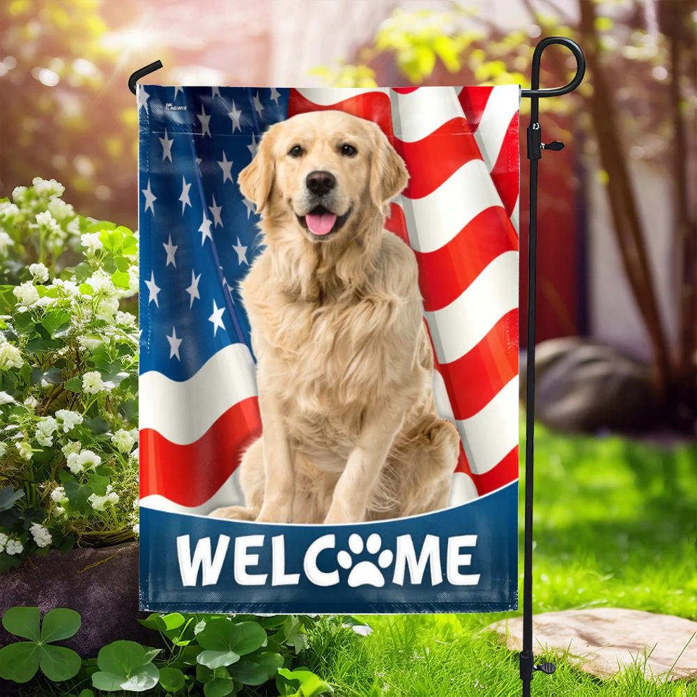 Bimipi American Flag - Personalized Dog Custom Photo Dog Welcome 4th Of july American Flag