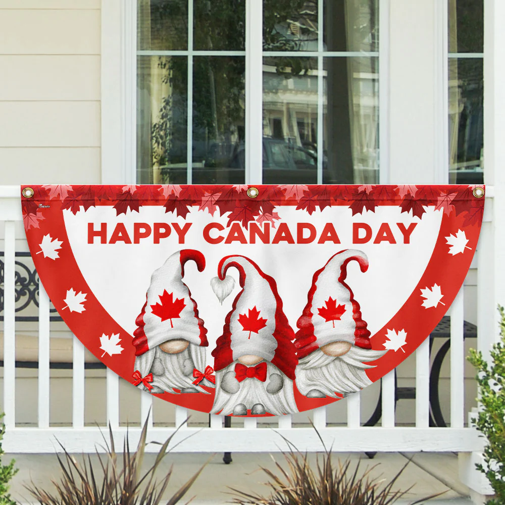 Happy Canada Day Canada Gnomes Non-Pleated Fan Flag