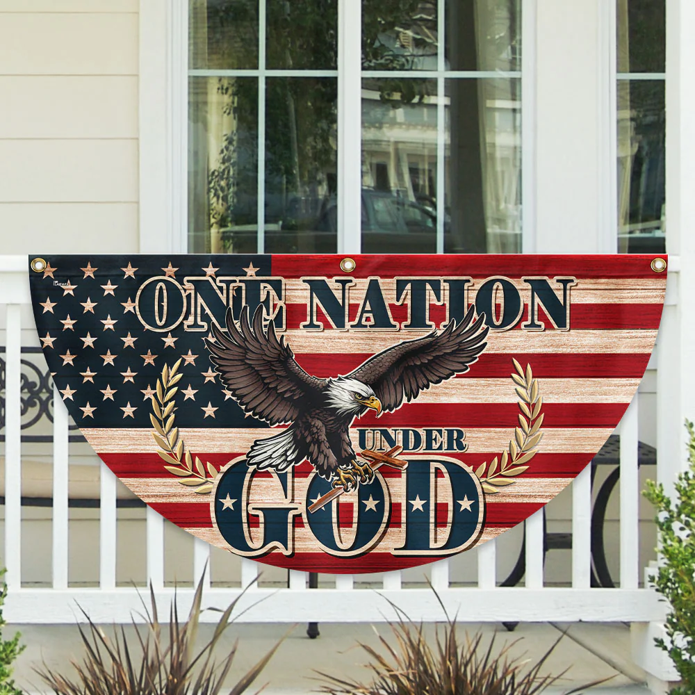 Bimipi American Flag - Soaring Patriotic Eagle One Nation Under God Flag (Non-Pleated)