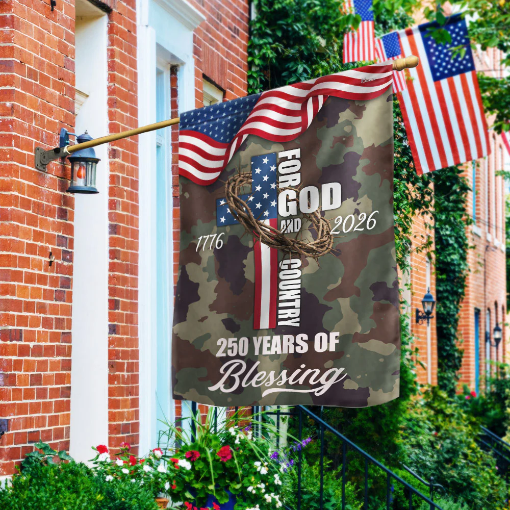 For God Country 250 Years of Blessing Flag, Patriotic 1776 2026 USA Flag