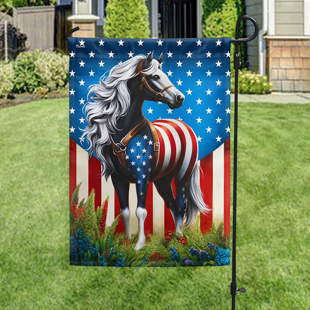 Horse Patriot American Flag