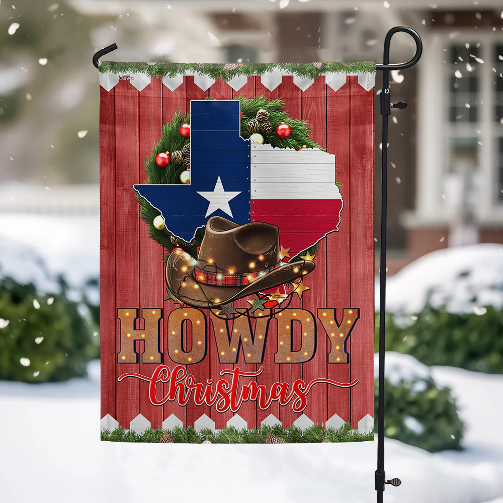 Texas Howdy Christmas Flag - Festive Holiday Gift & Décor  - 3-Day Shipping
