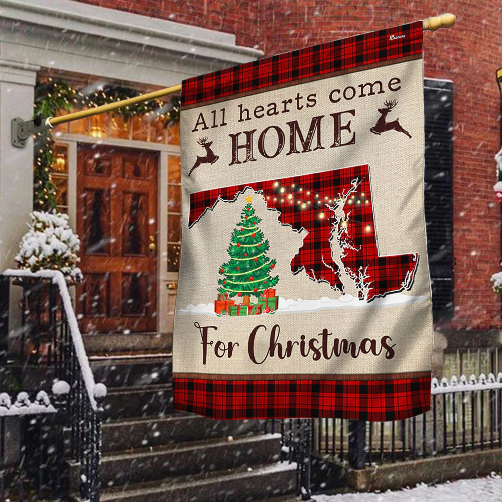 Maryland Christmas Flag All Hearts Come Home For Christmas