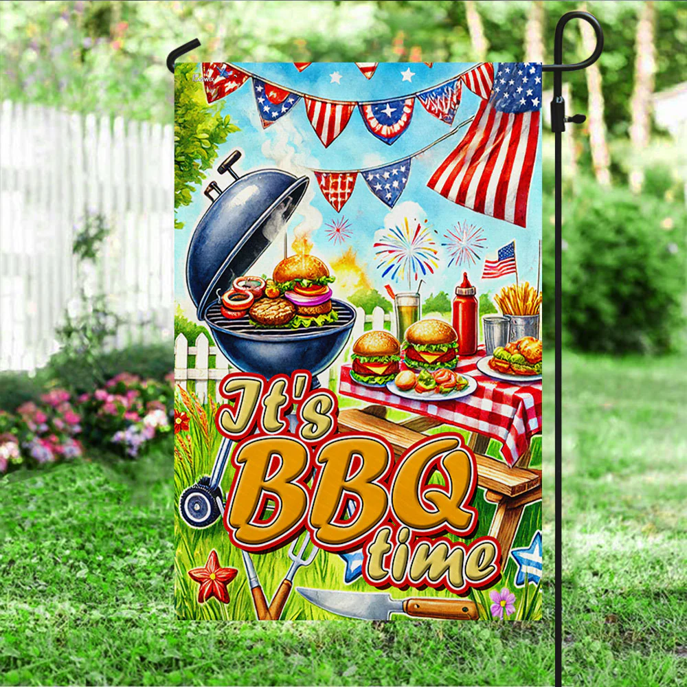 Bimipi American Flag - Happy 4th of july It's BBQ Time, BBQ Summer Flag