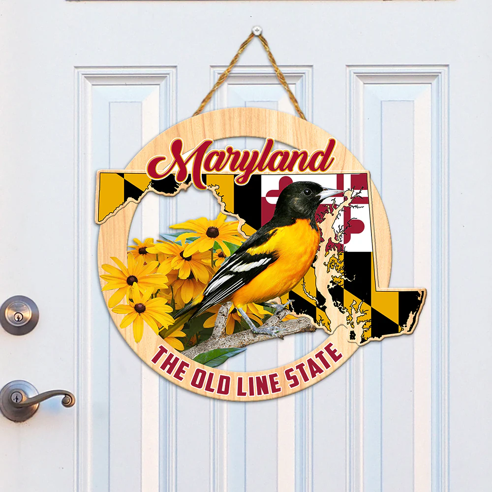 Maryland Wooden Sign The Old Line State