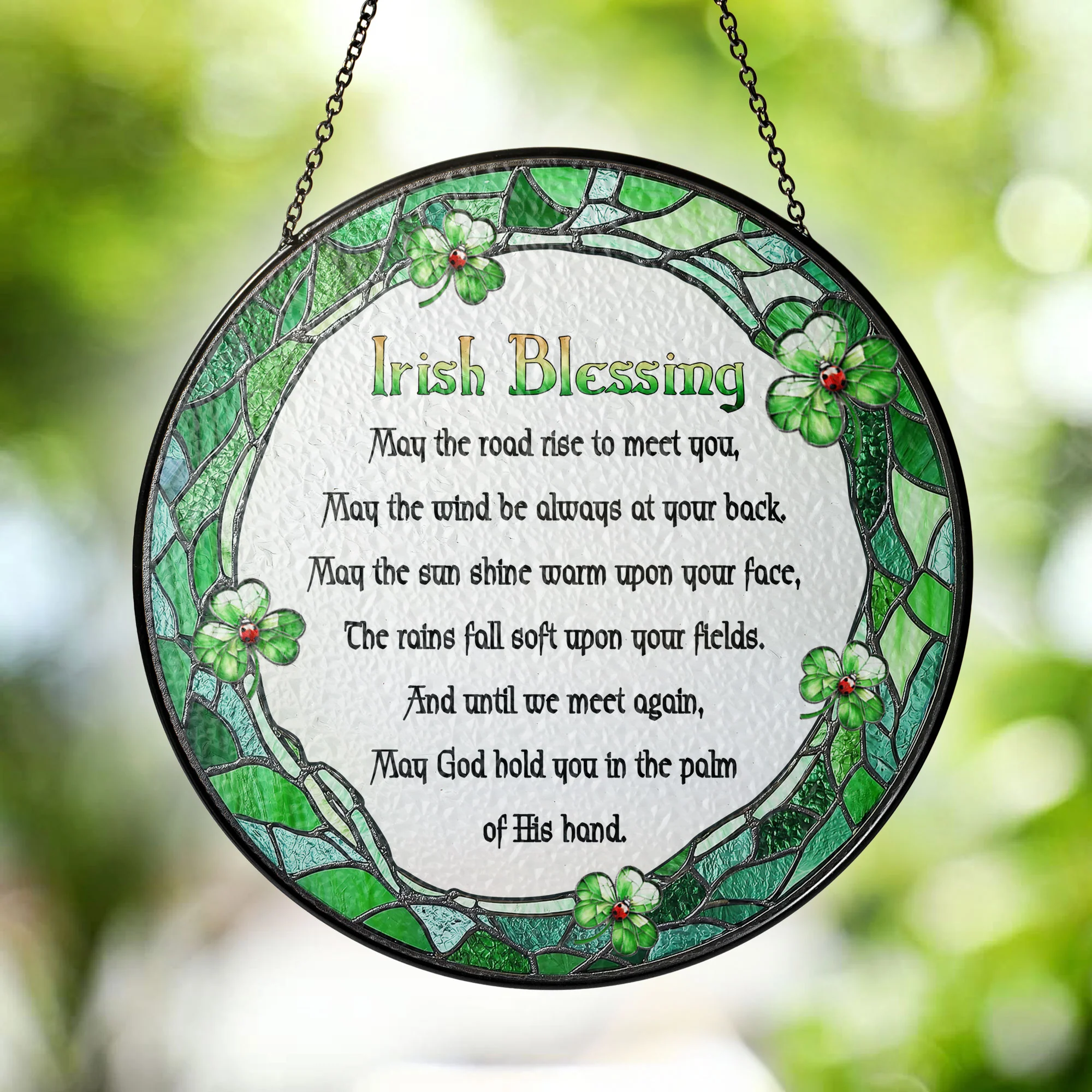 Irish Blessing St. Patrick's Day Stained Glass Suncatcher