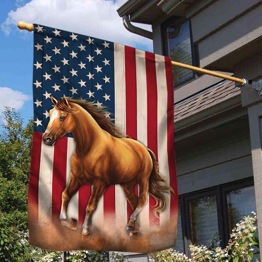 Horse Patriotic American Flag