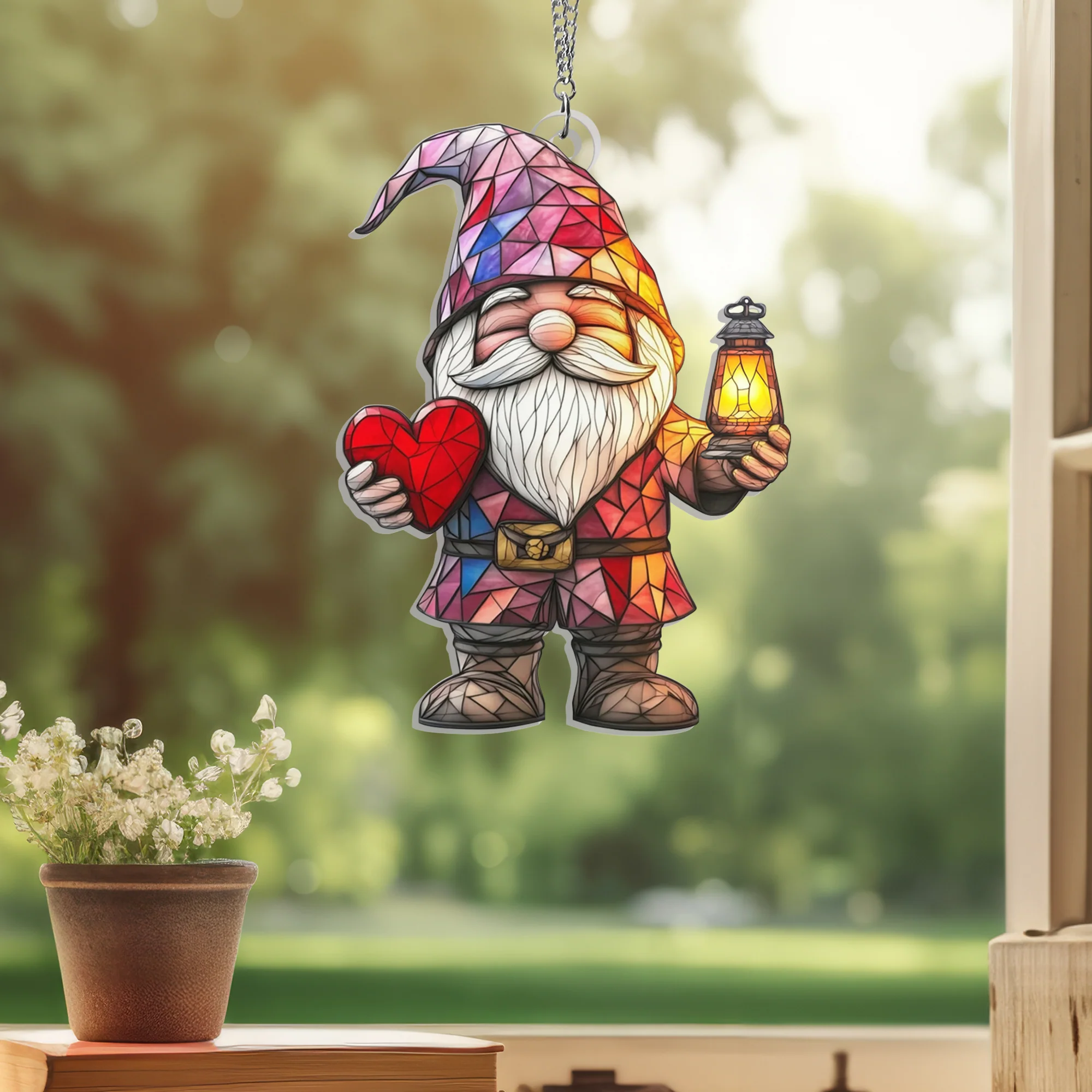 Valentine's Gifts Gnome Acrylic Suncatcher Hanging Sign