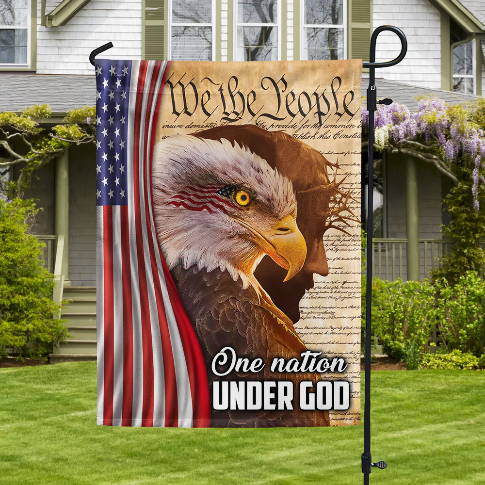 Bimipi American Flag - We The People, One Nation Under God, American Eagle Jesus Flag