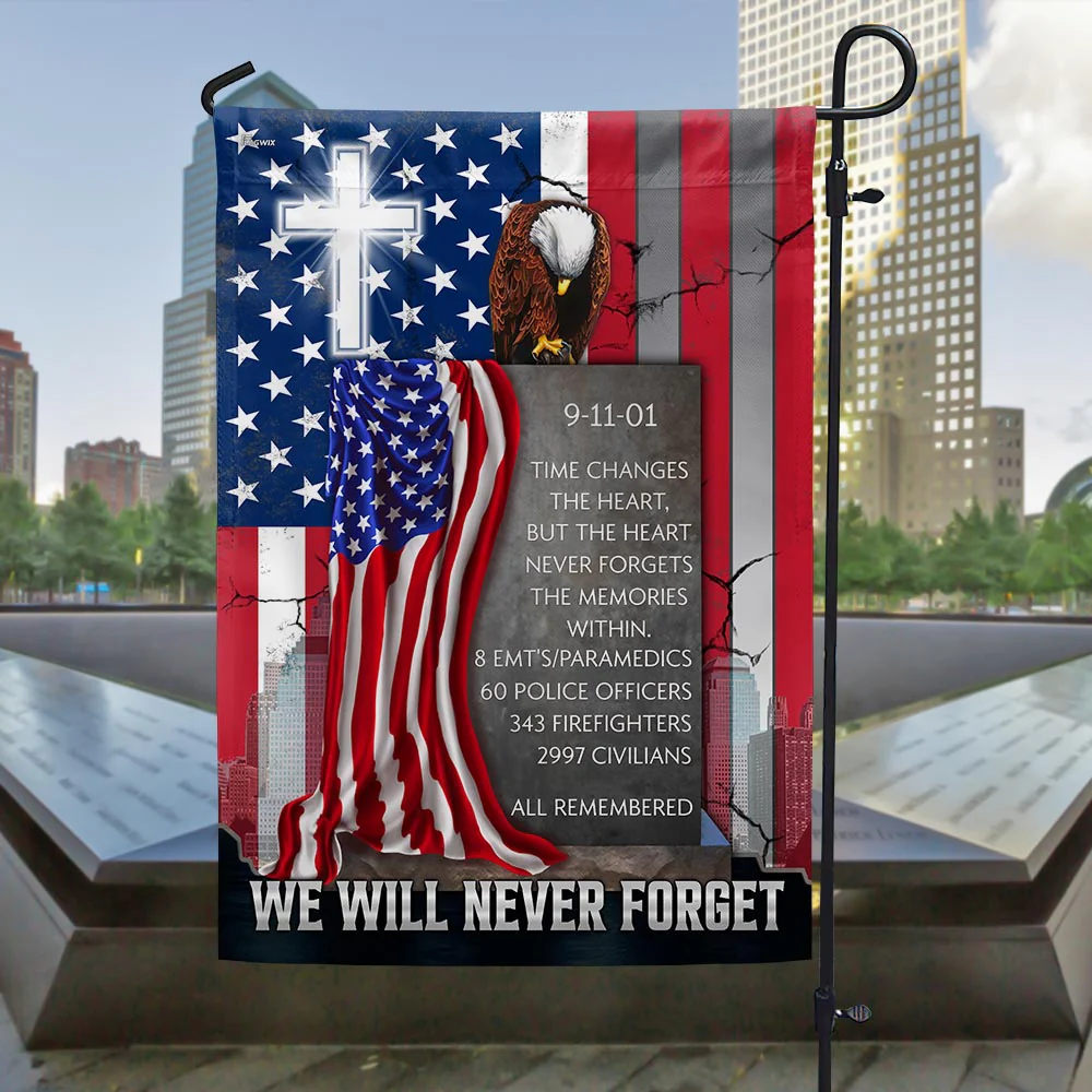 Memorial Day Never Forget 911 Flag September 11 Memorial American Flag TPT1009Fv1