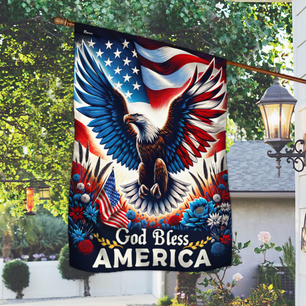 Bimipi American Flag - Bimipi Patriotic Eagle God Bless America Flag