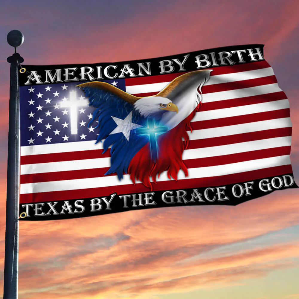 Texas By The Grace Of God Grommet Flag