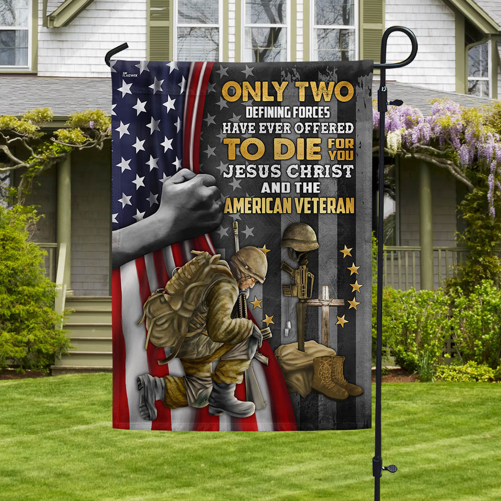 Jesus Christ And The American Veteran Flag, Veterans Day Decor