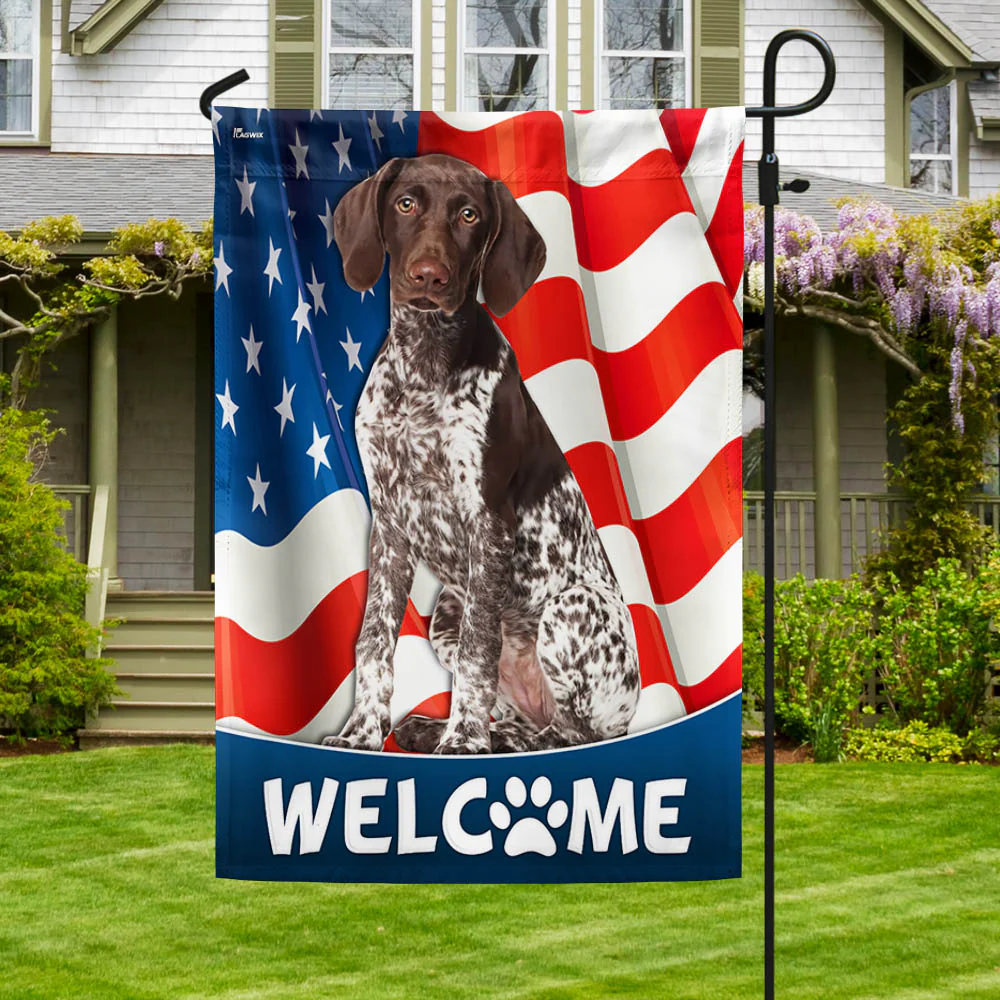 German Shorthaired Pointer Dog American Flag TQN1226Fv6