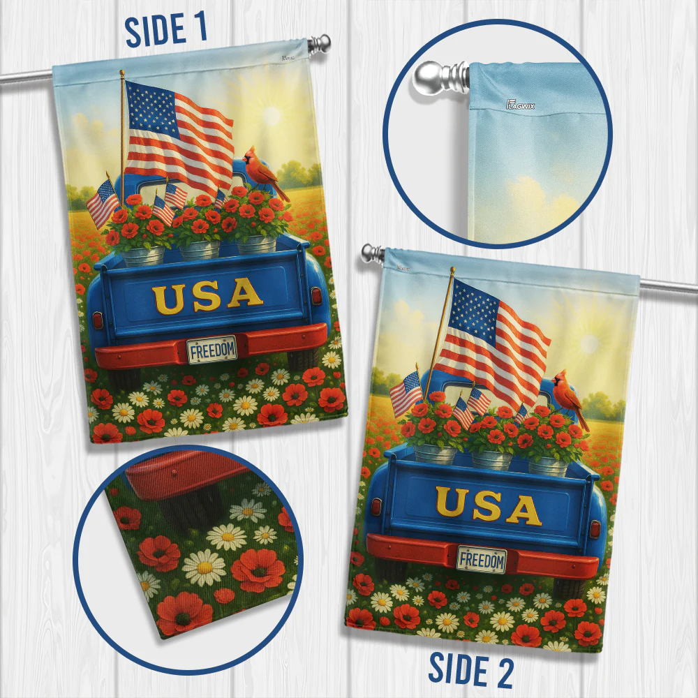 Bimipi American Flag - 4th of july Patriotic Truck with America Flag