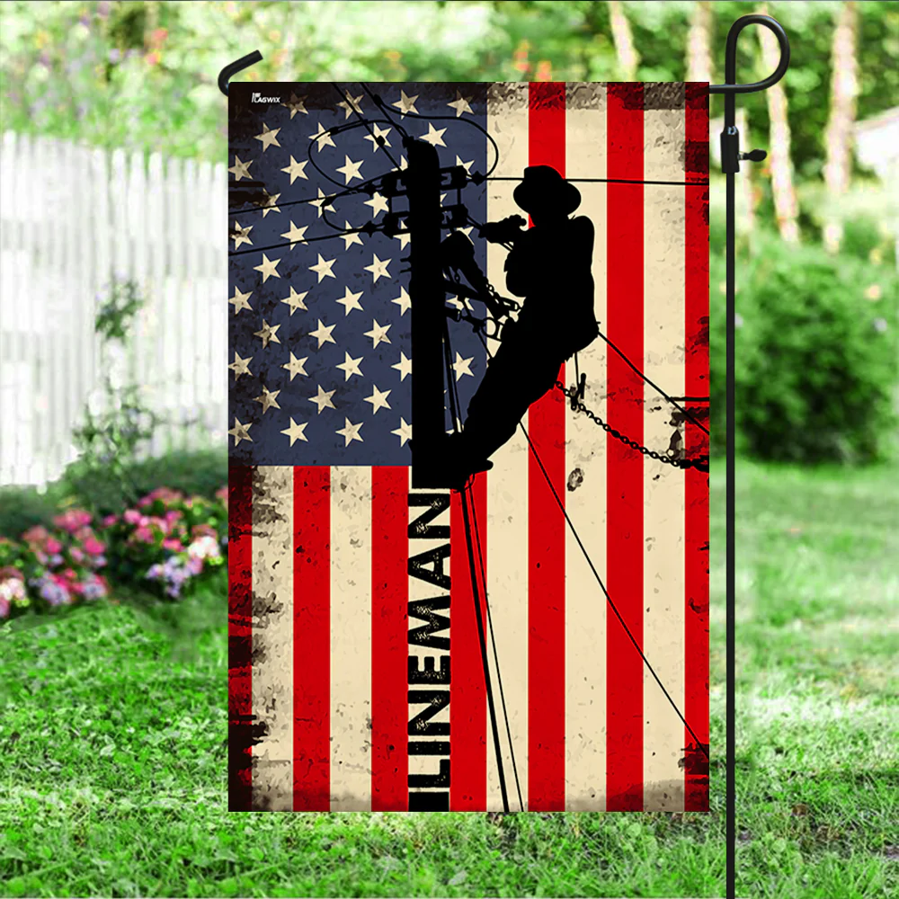 Lineman Flag American Flag