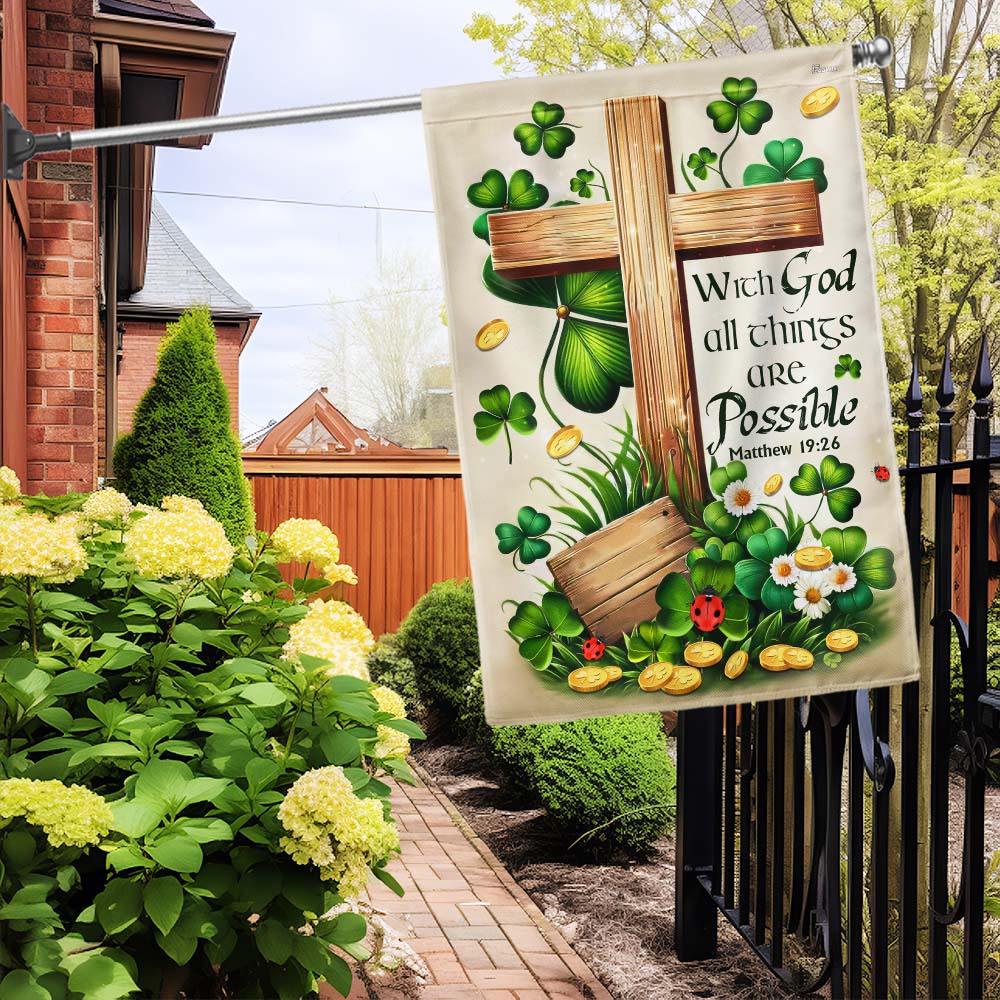 Bimipi  With God All Things Are Possible St Patrick's Day Irish Flag