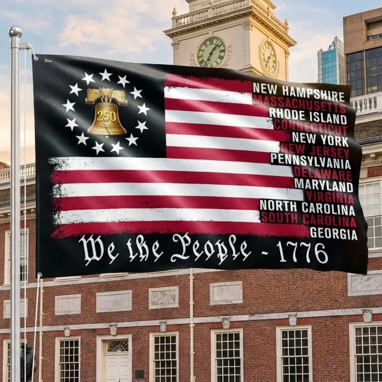 We The People The Original Thirteen 1776 America 250 Years Grommet Flag