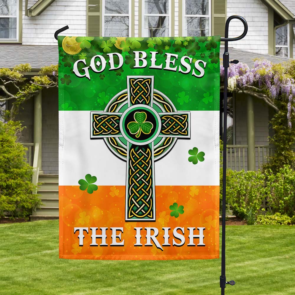 Irish Celtic Cross Flag God Bless The Irish Flag