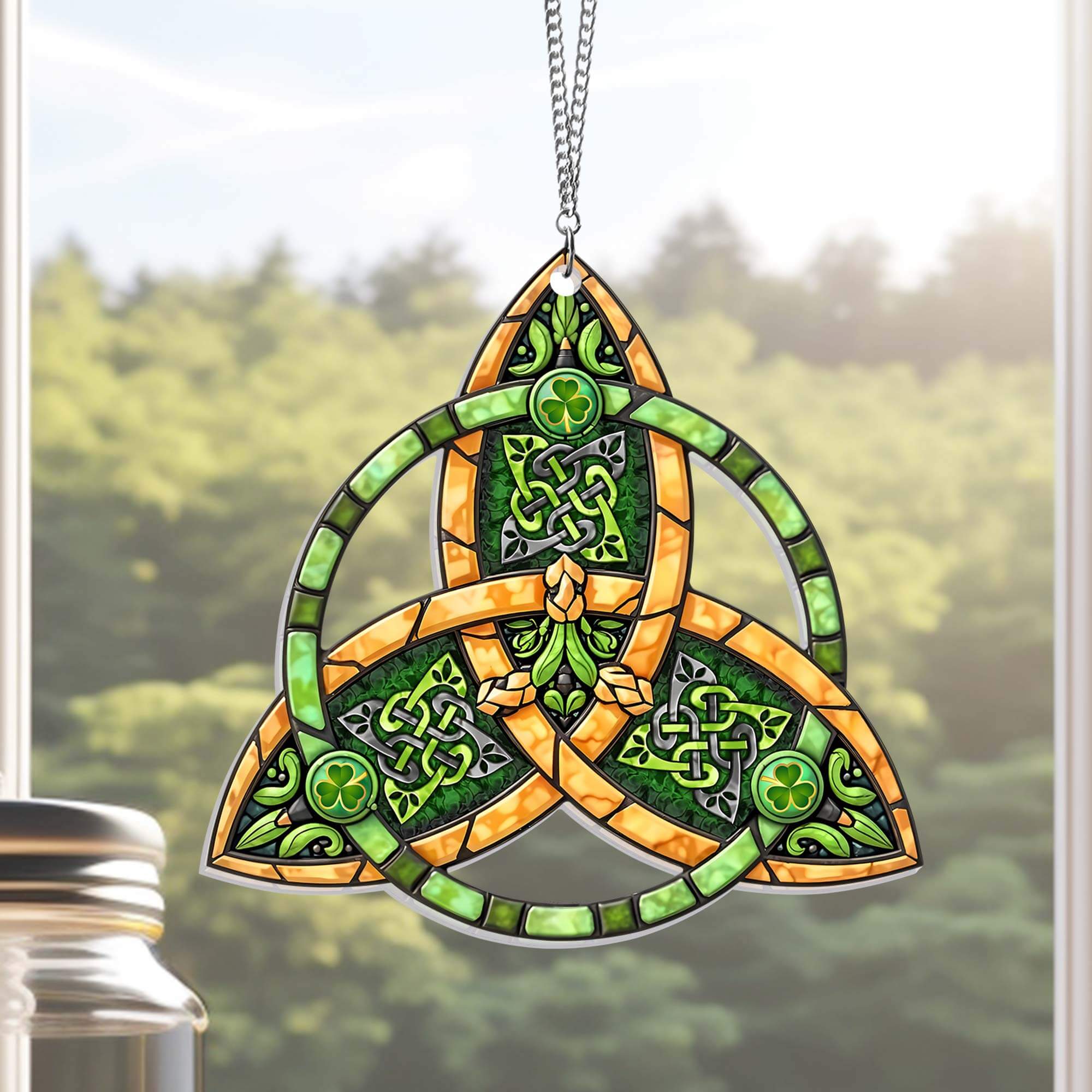 Irish Triqueta Celtic Knot St. Patrick's Day Acrylic Suncatcher Hanging